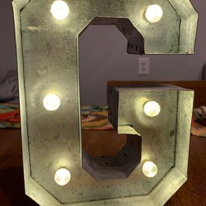 Galvanized Marquee Lighted Letter-G